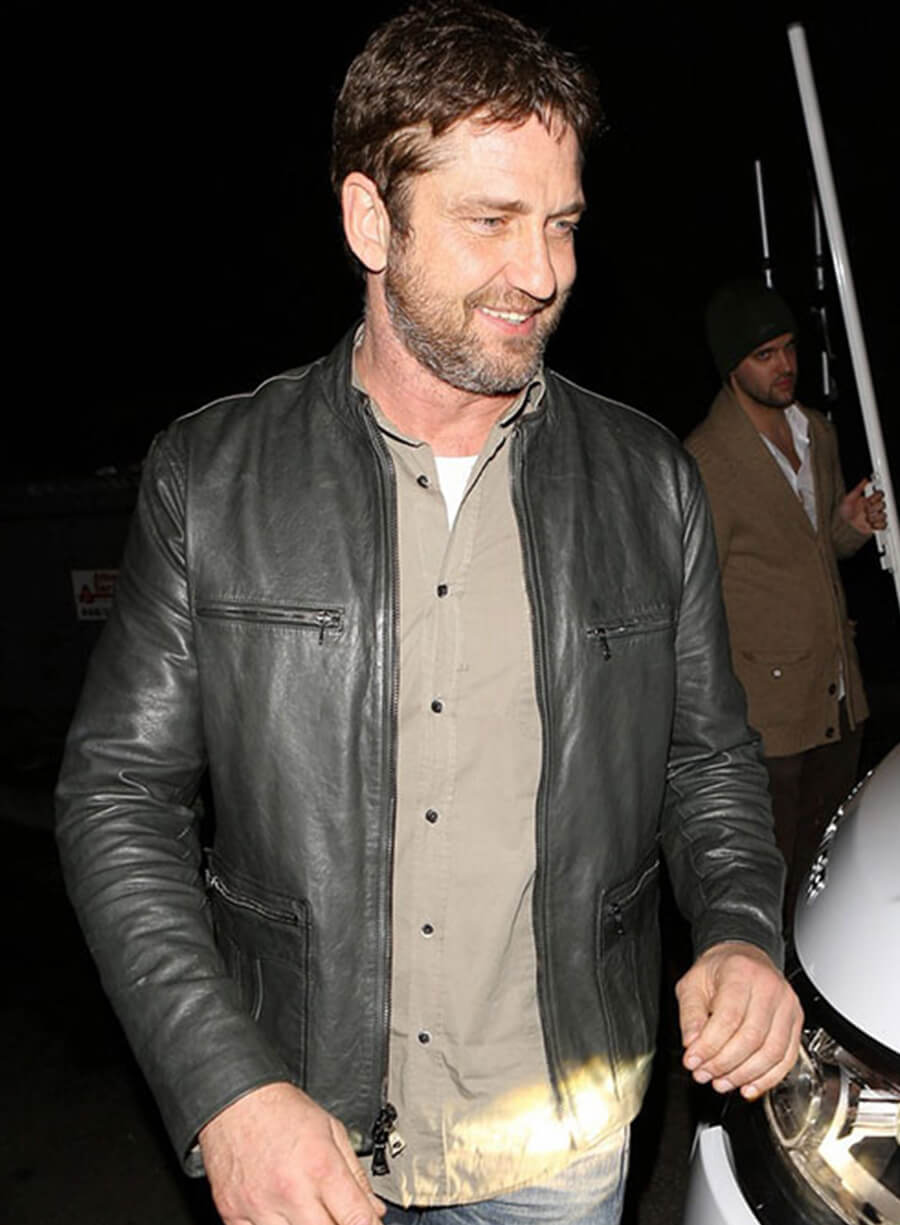 Harpoon Gerard Butler Inspired Black Leather Jacket