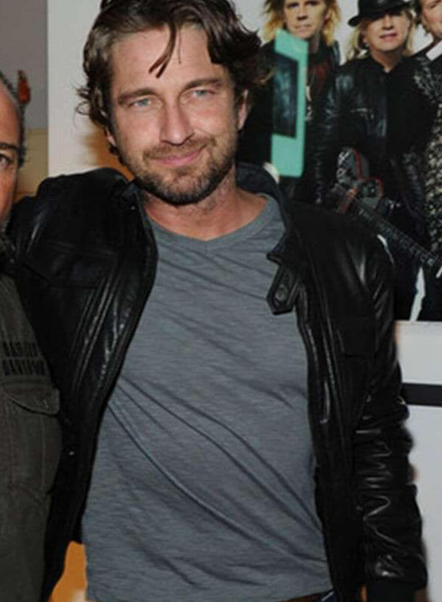 Harpoon Gerard Butler Inspired Black Real Leather Leather Jacket