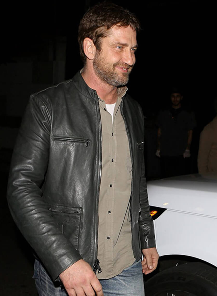 Harpoon Gerard Butler Inspired Black Leather Jacket