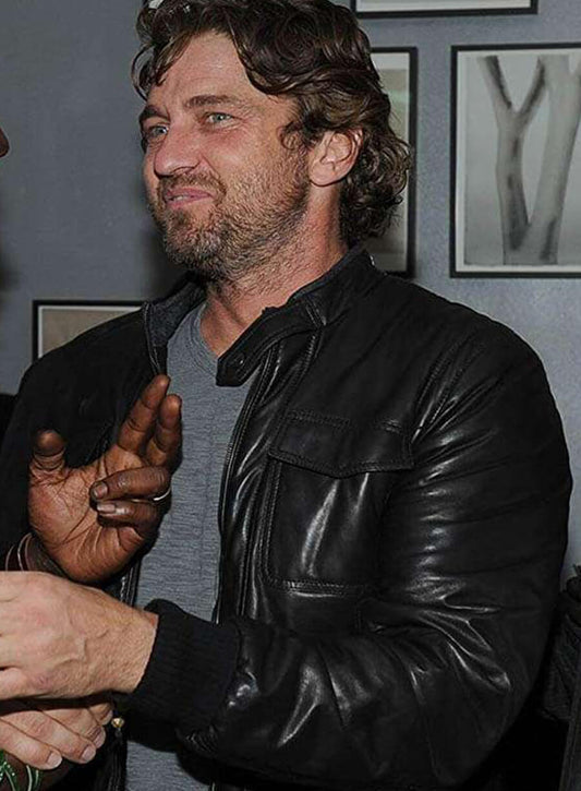 Harpoon Gerard Butler Inspired Black Real Leather Leather Jacket