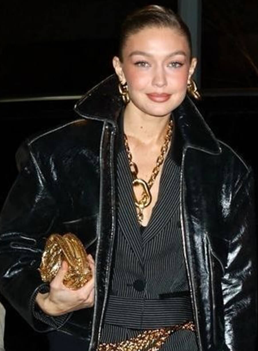 Harpoon Gigi Hadid Inspired Black Leather Jacket