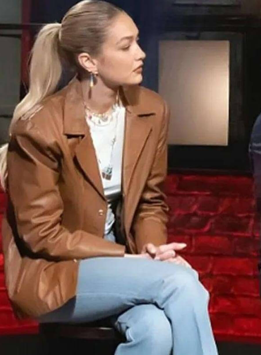 Harpoon Gigi Hadid Inspired Brown Leather Jacket