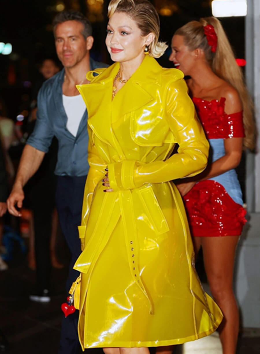 Harpoon Gigi Hadid Inspired Yellow PVC Coat - Deadpool & Wolverine 2024 Premiere Style