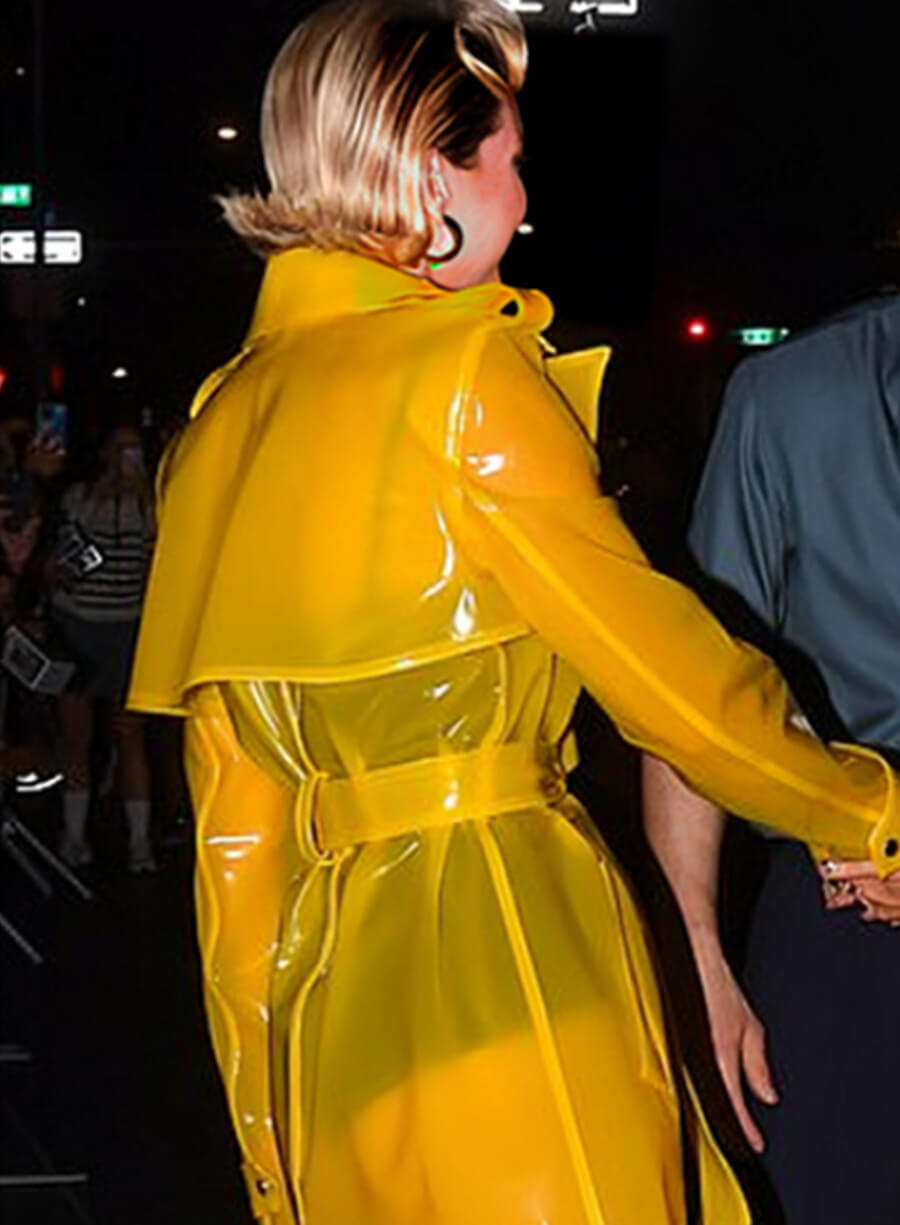 Harpoon Gigi Hadid Inspired Yellow PVC Coat - Deadpool & Wolverine 2024 Premiere Style