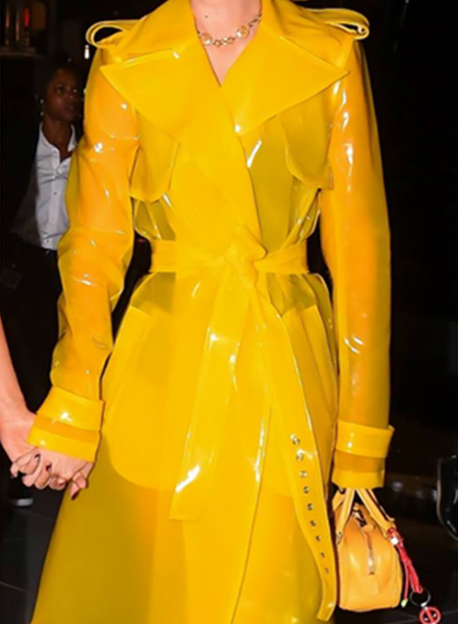 Harpoon Gigi Hadid Inspired Yellow PVC Coat - Deadpool & Wolverine 2024 Premiere Style