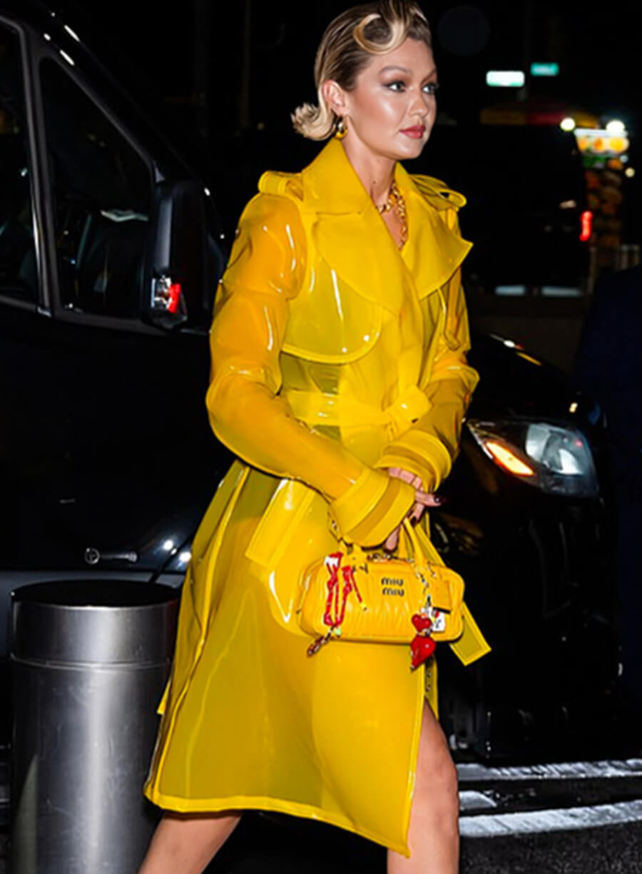 Harpoon Gigi Hadid Inspired Yellow PVC Coat - Deadpool & Wolverine 2024 Premiere Style