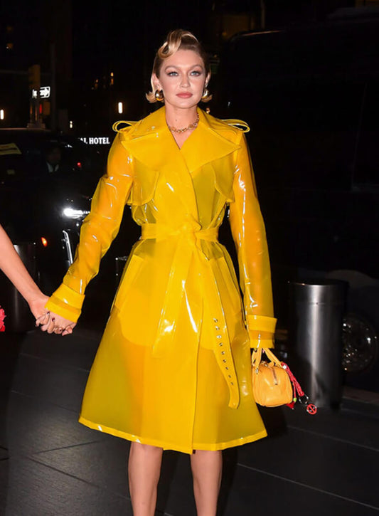 Harpoon Gigi Hadid Inspired Yellow PVC Coat - Deadpool & Wolverine 2024 Premiere Style