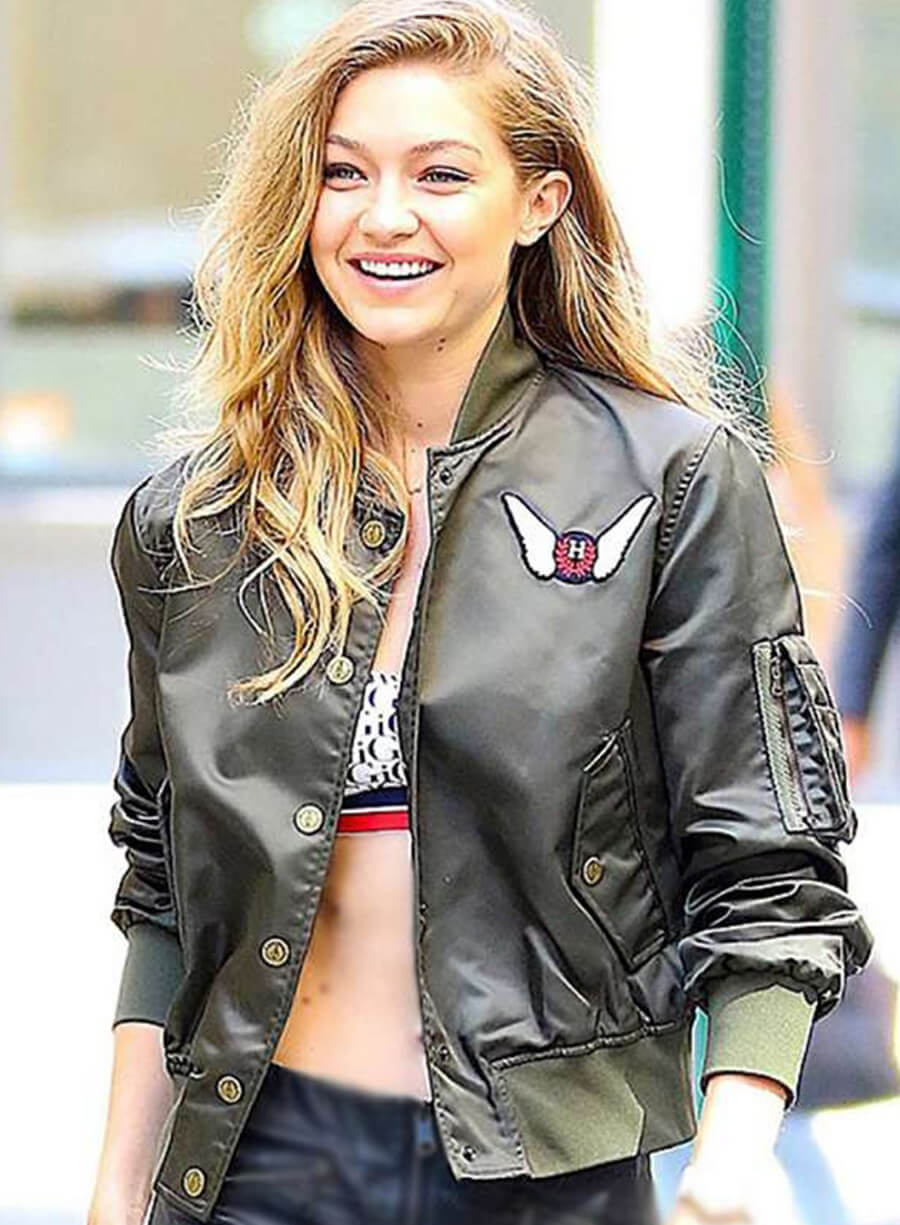 Harpoon Gigi Hadid Inspired Green Bomber Jacket