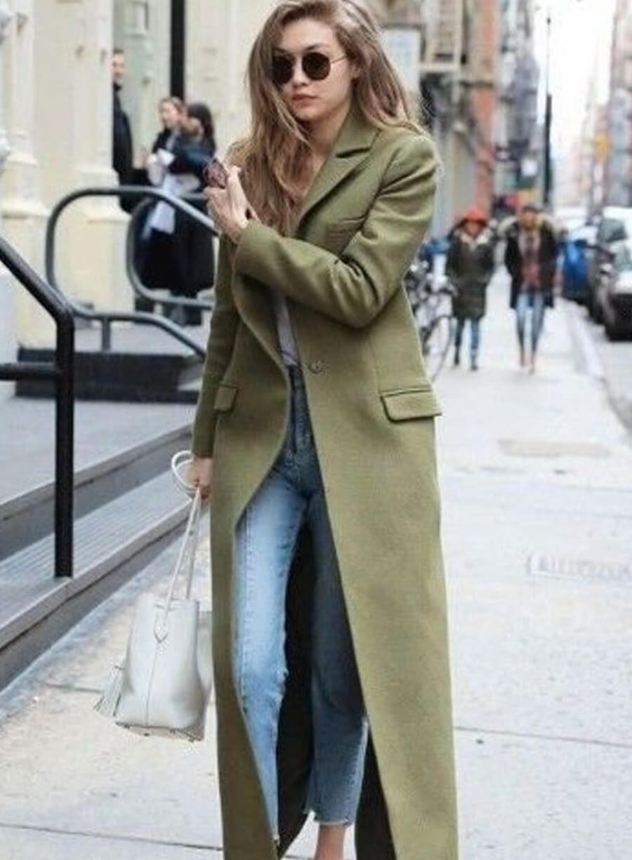 Harpoon Gigi Hadid Long Inspired Green Coat