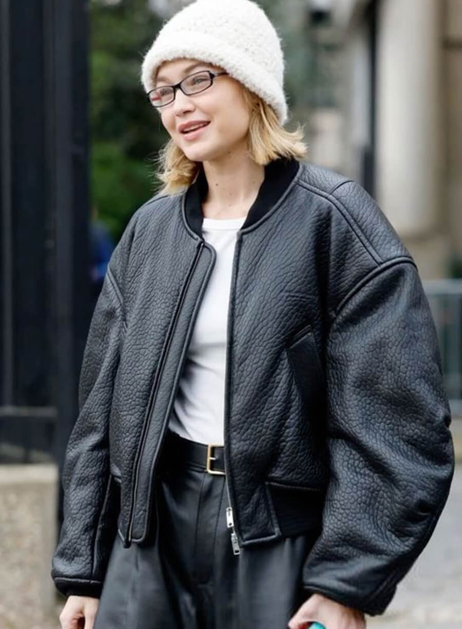 Harpoon Gigi Hadid Paris Fashion Week Inspired Black Bomber Jacket