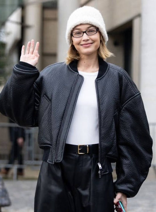 Harpoon Gigi Hadid Paris Fashion Week Inspired Black Bomber Jacket