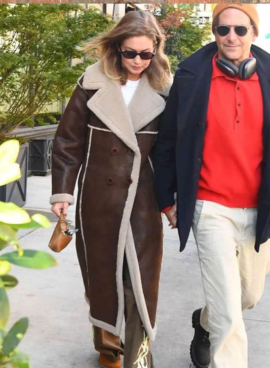 Harpoon Gigi Hadid Shearling Inspired Brown Coat