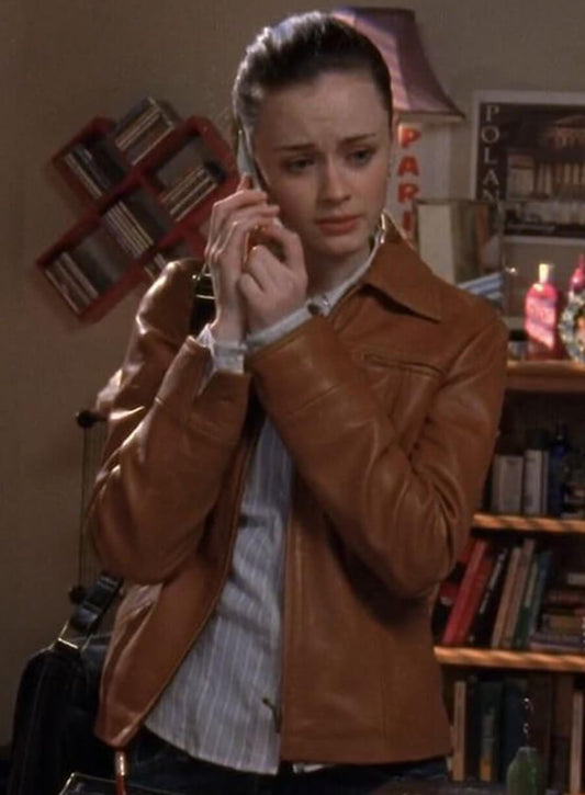 Harpoon Rory Gilmore Inspired Brown Leather Jacket - Gilmore Girls Style