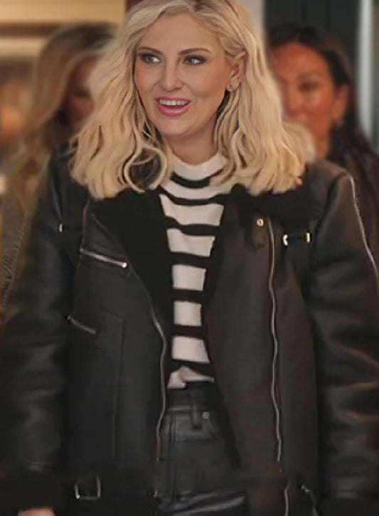 Harpoon Gina Kirschenheiter Inspired Black Leather Jacket - The Real Housewives of Orange County Style