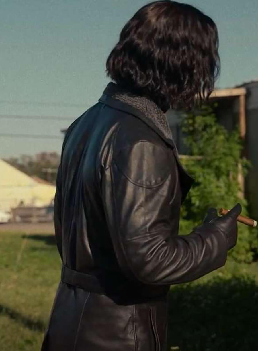 Harpoon Gary Johnson Inspired Black Real Leather Coat - Hit Man 2024 Style