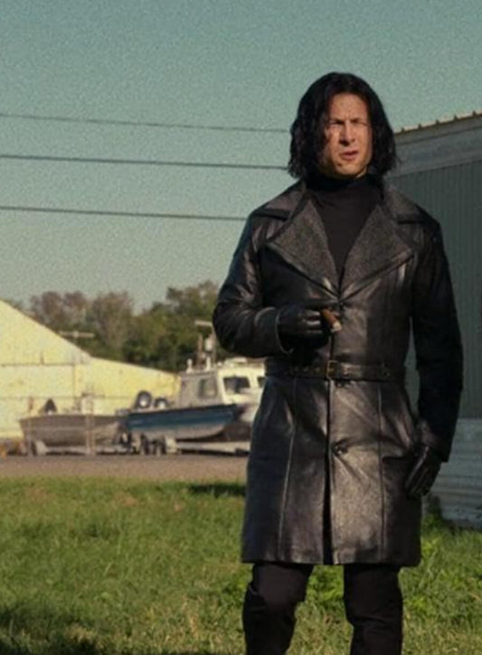Harpoon Gary Johnson Inspired Black Real Leather Coat - Hit Man 2024 Style
