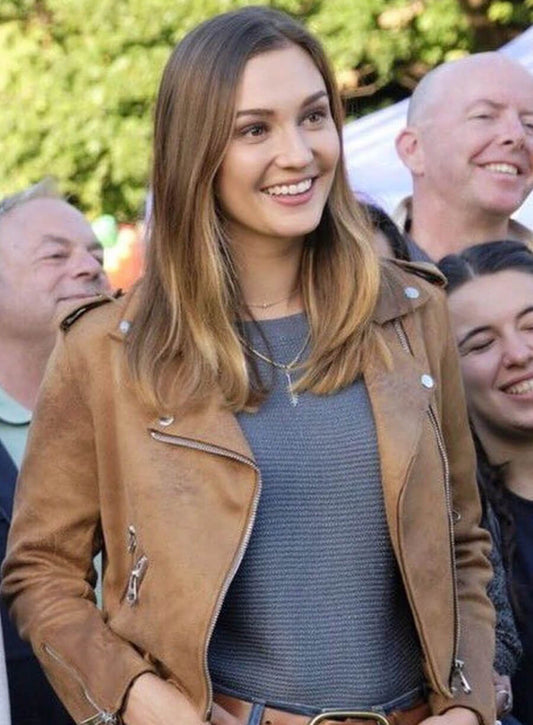 Harpoon Joy Harper Inspired Brown Leather Jacket - Good Witch S05 Style