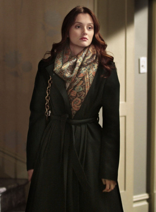 Harpoon Leighton Meester Inspired Green Wool Coat - Gossip Girl Tv Series Style