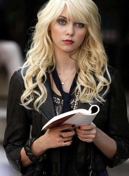 Harpoon Michelle Trachtenberg Inspired Black Real Leather Leather Jacket - Gossip Girl Tv Series Style