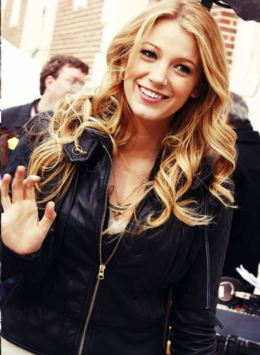 Harpoon Blake Lively Inspired Black Real Leather Leather Jacket - Gossip Girl Tv Series Style