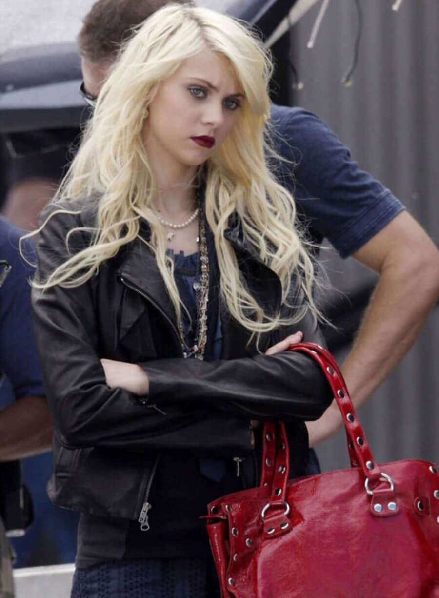 Harpoon Jenny Humphrey Inspired Black Biker Jacket - Gossip Girl Style