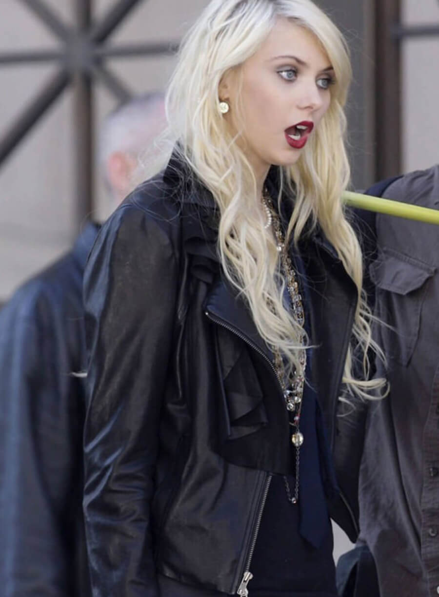 Harpoon Jenny Humphrey Inspired Black Biker Jacket - Gossip Girl Style