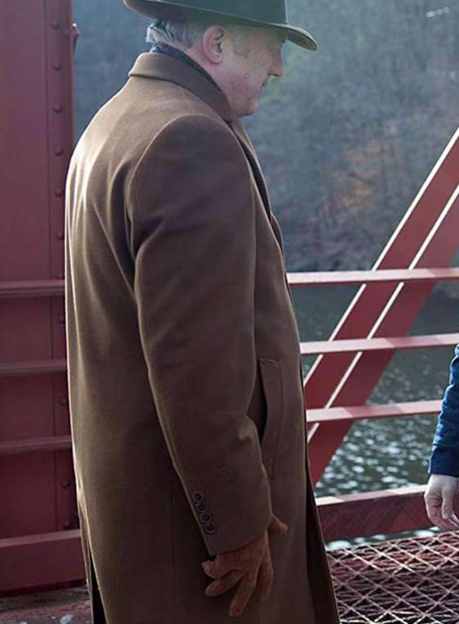 Harpoon John Doman Inspired Brown Wool Fabric Coat - Gotham Style
