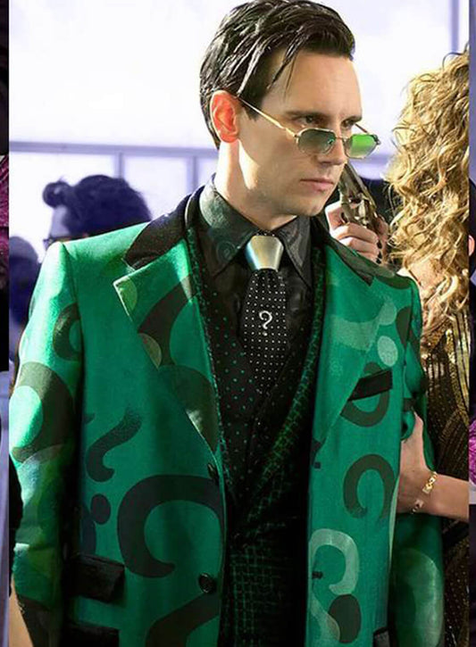 Harpoon Cory Michael Smith Inspired Black Suiting Fabric Coat - Gotham Style