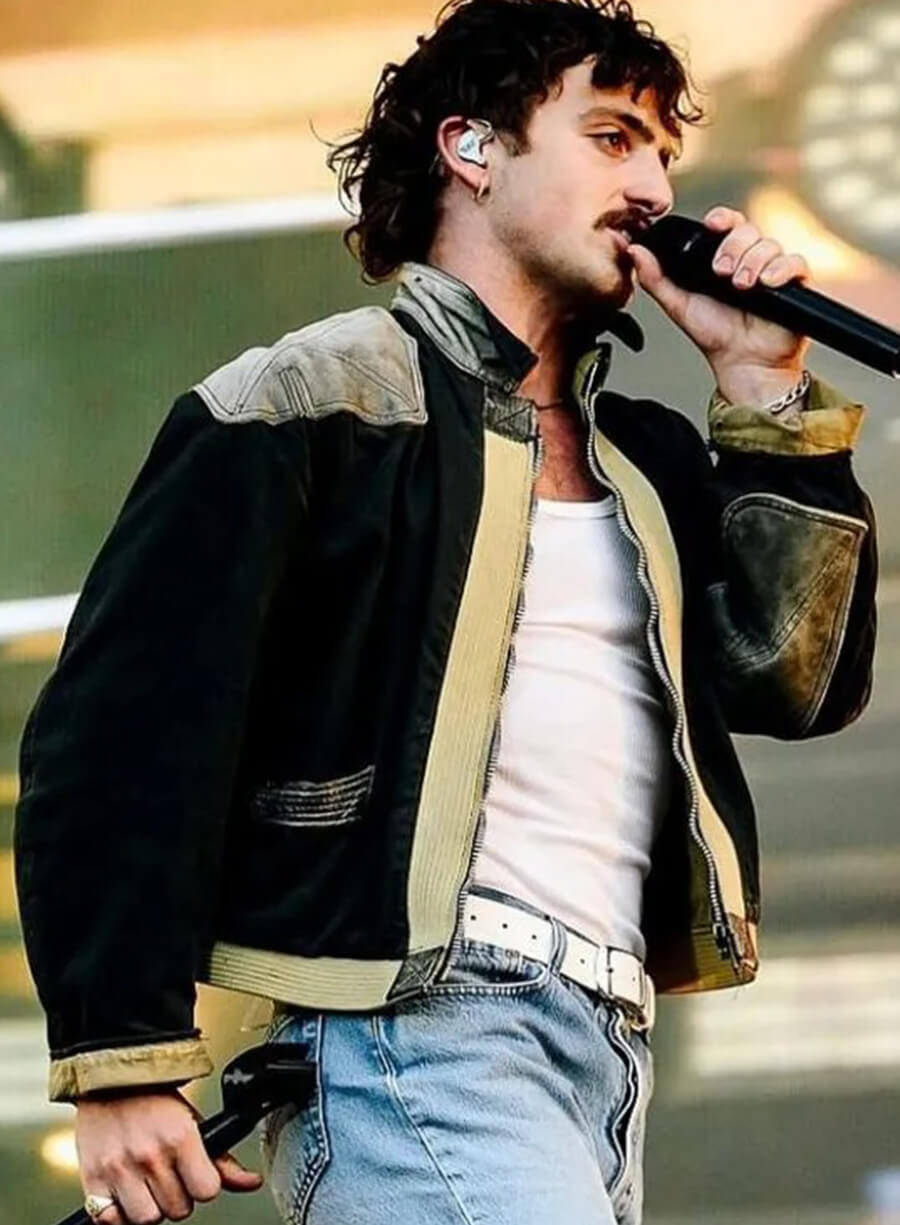 Harpoon Benson Boone Governors Ball Inspired Black Leather Jacket