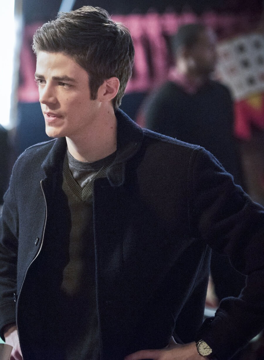 Harpoon Barry Allen Inspired Black Wool Jacket - The Flash Style