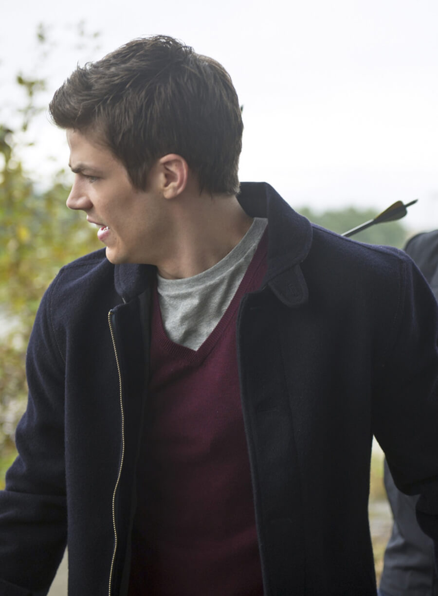 Harpoon Barry Allen Inspired Black Wool Jacket - The Flash Style