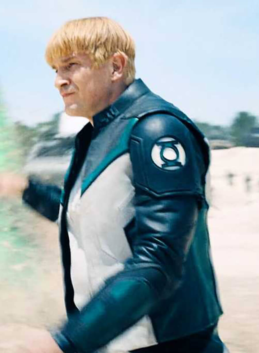 Harpoon Green Lantern Inspired Black & White Leather Jacket - Superman 2025 Style