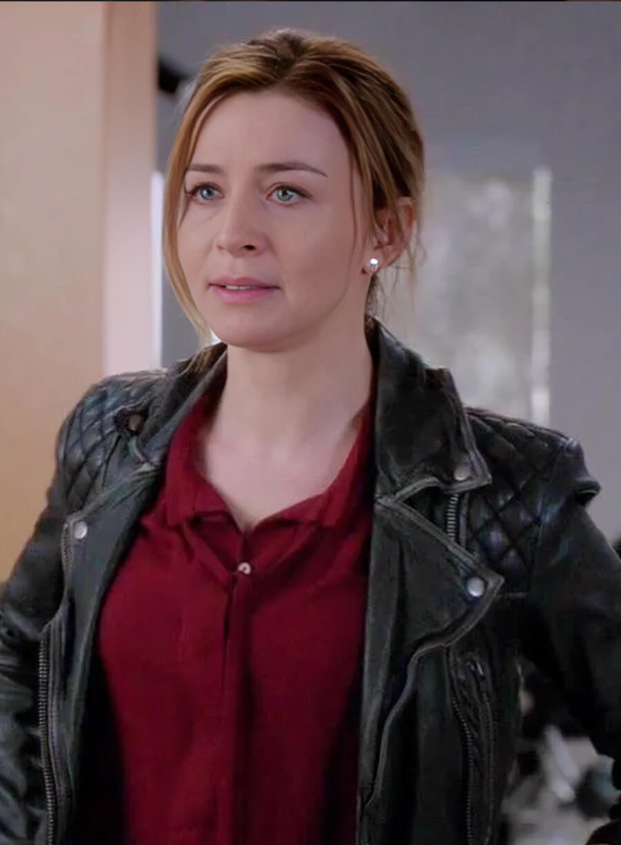 Harpoon Dr. Amelia Shepherd Inspired Black Leather Jacket - Grey's Anatomy Style