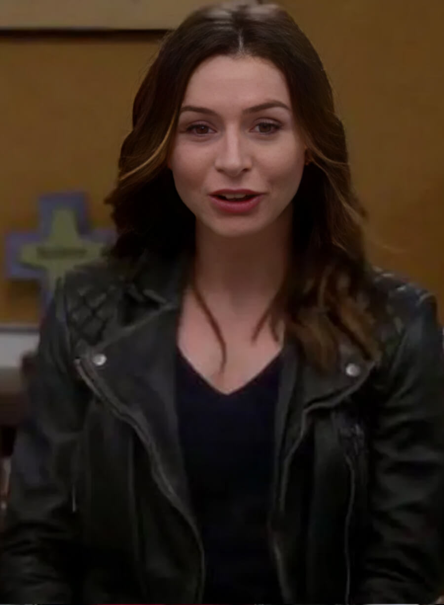 Harpoon Dr. Amelia Shepherd Inspired Black Leather Jacket - Grey's Anatomy Style