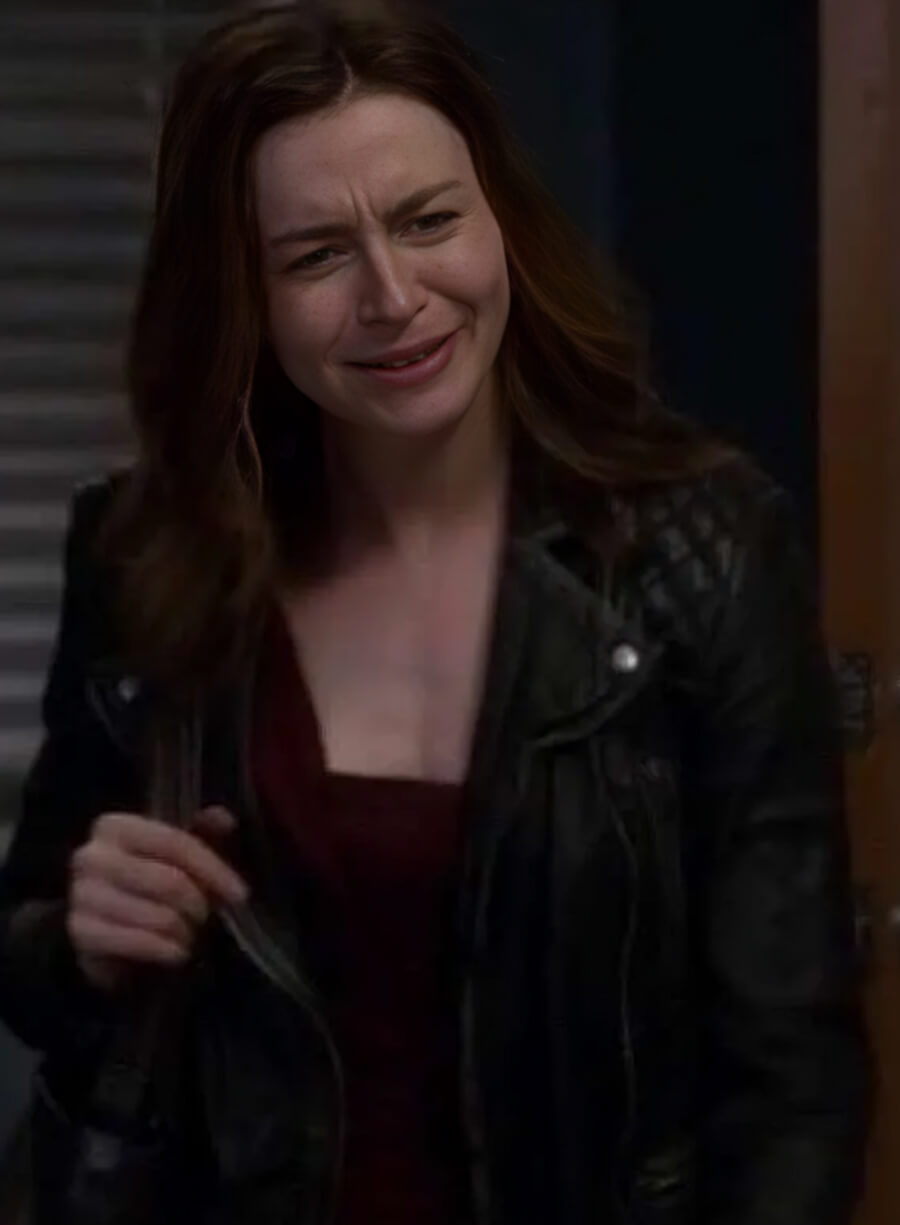 Harpoon Dr. Amelia Shepherd Inspired Black Leather Jacket - Grey's Anatomy Style
