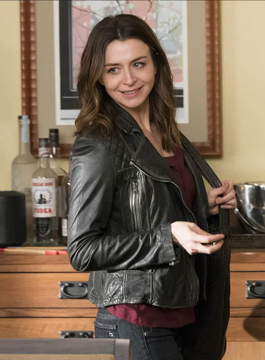 Harpoon Dr. Amelia Shepherd Inspired Black Leather Jacket - Grey's Anatomy Style