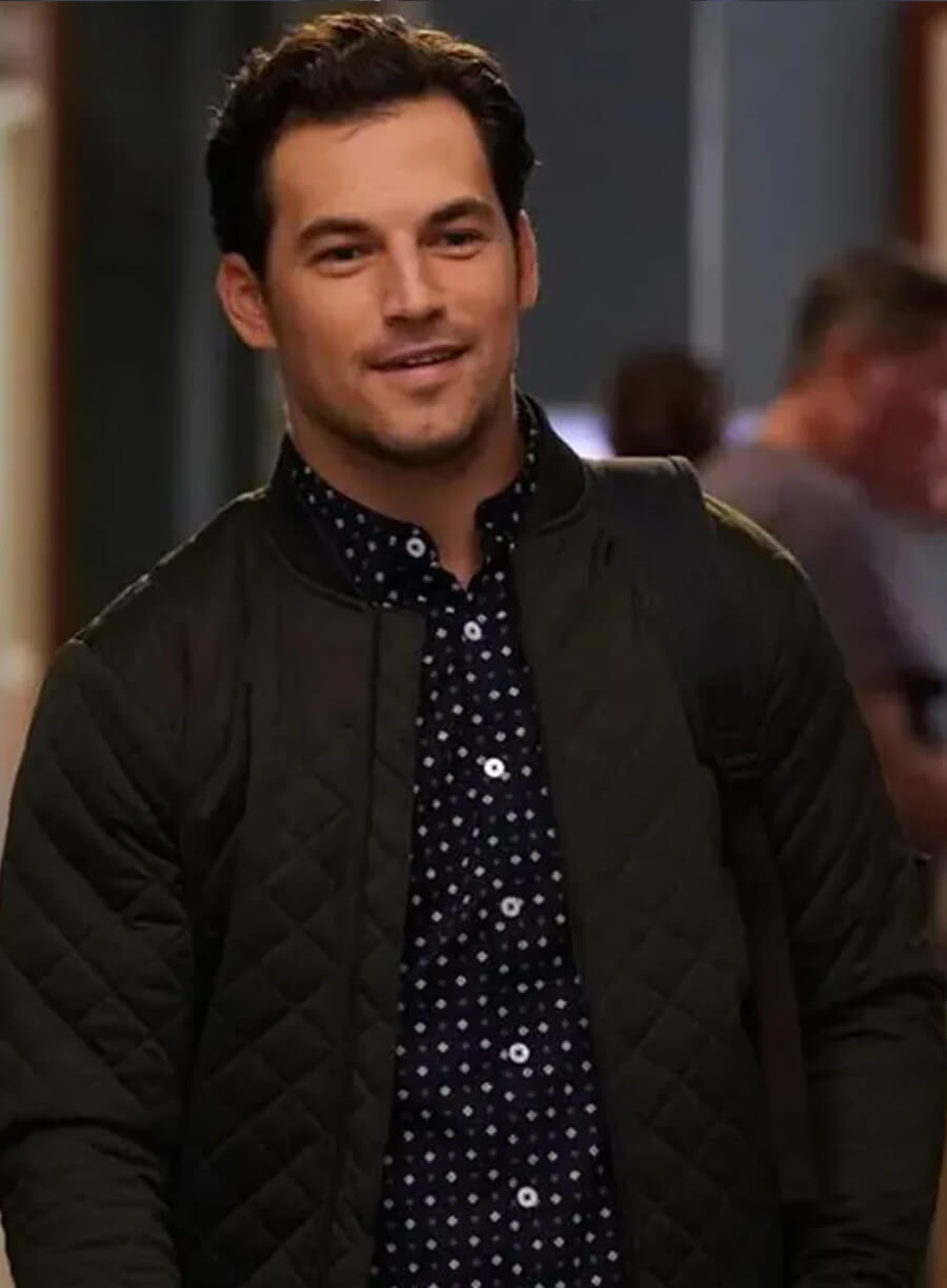 Harpoon Andrew DeLuca Inspired Green Leather Jacket - Grey's Anatomy Style