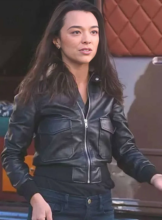 Harpoon Mika Yasuda Inspired Black Leather Jacket - Grey's Anatomy Style