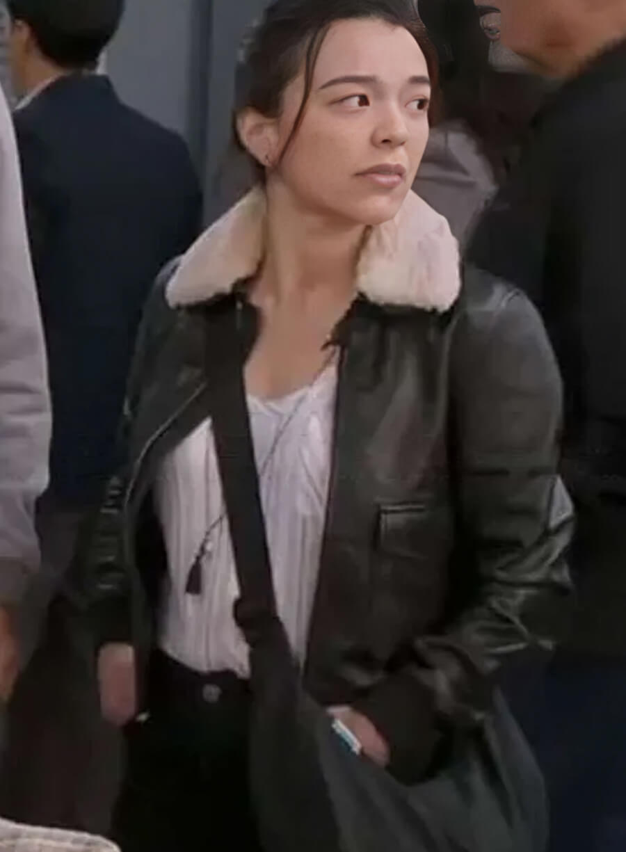 Harpoon Mika Yasuda Inspired Black Leather Jacket - Grey's Anatomy Style