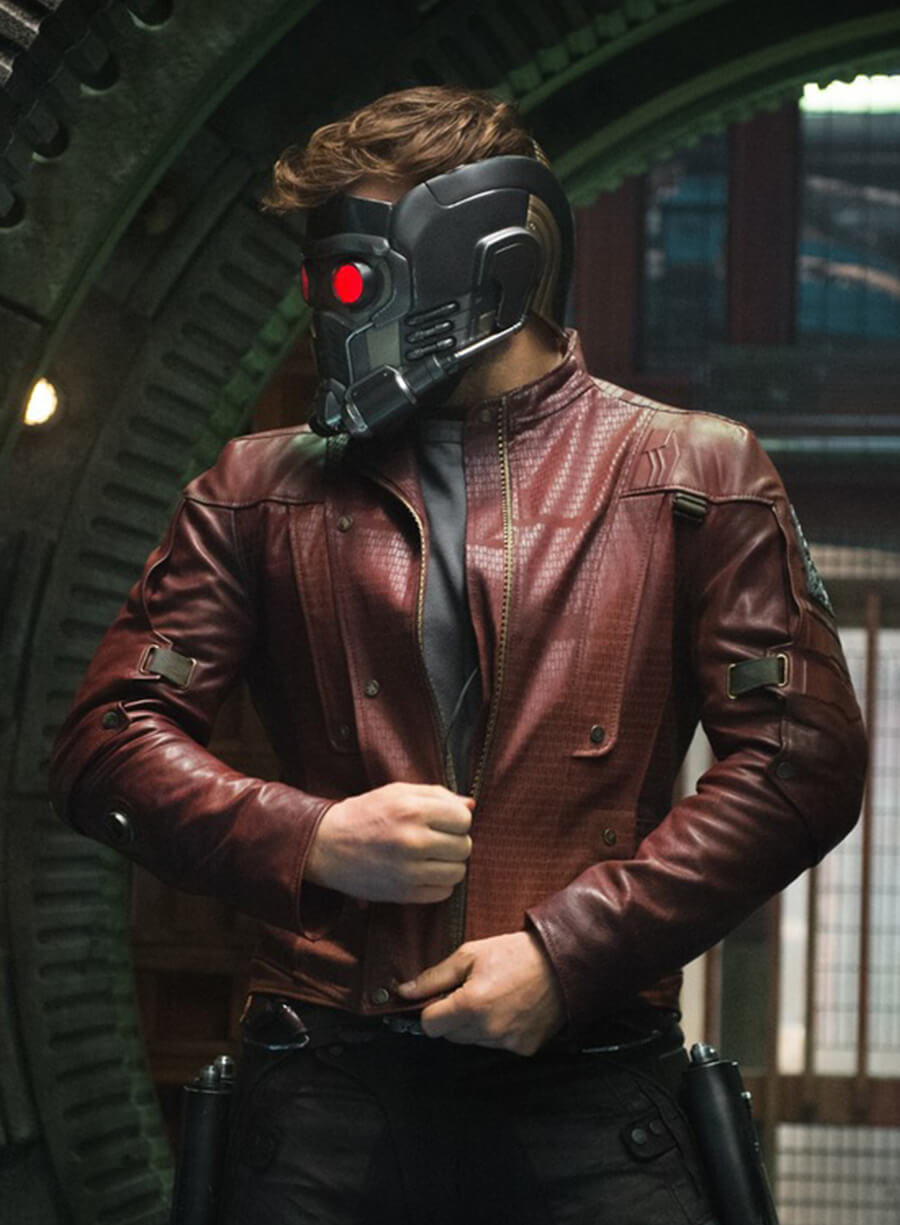 Harpoon Star Lord Inspired Maroon Real Leather Leather Jacket - Guardians of the Galaxy Style