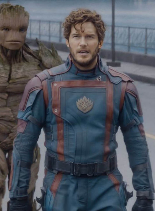 Harpoon Star Lord Inspired Blue Real Leather Leather Jacket - Guardians of the Galaxy Vol 3 Style