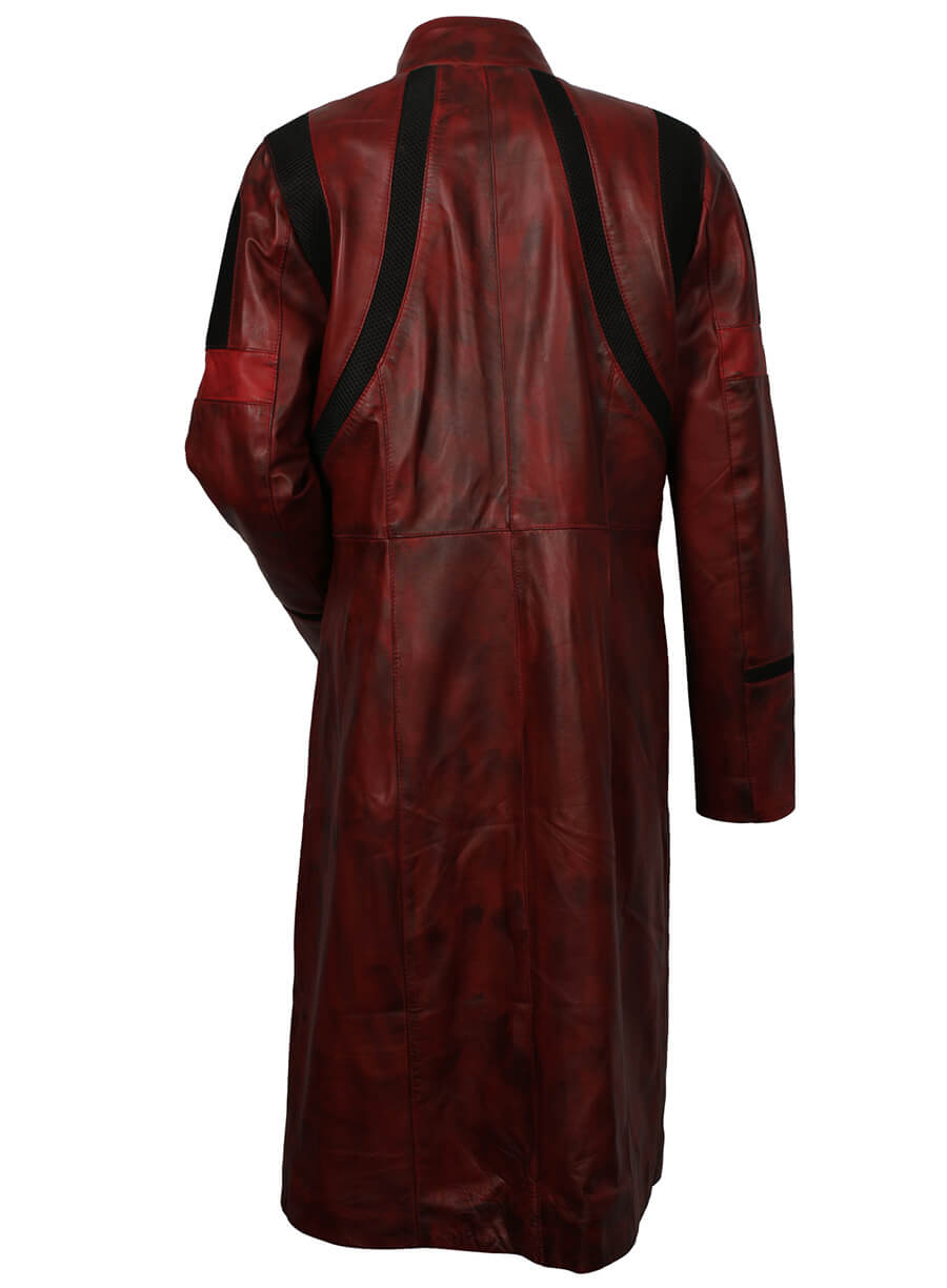 Harpoon Gamora Inspired Maroon & Black Faux leather/Genuine leather Coat - Guardian Of The Galaxy Vol 2 Style