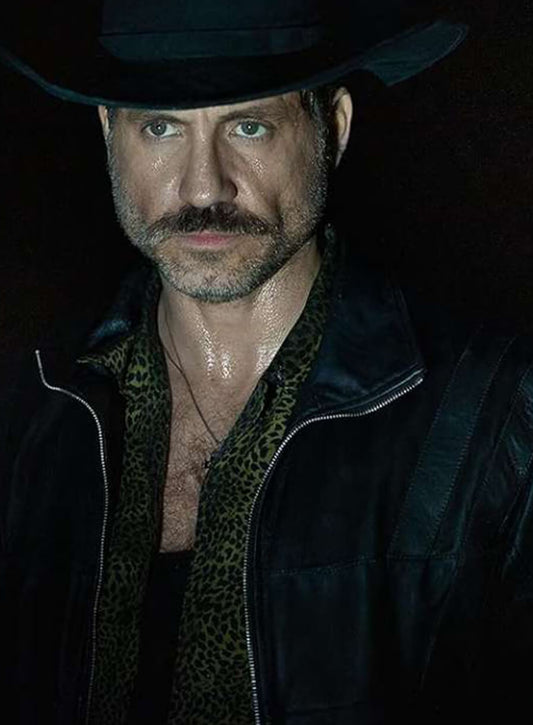 Harpoon Gustavo Brun Inspired Black Real Leather Leather Jacket - Emilia P�rez 2024 Style