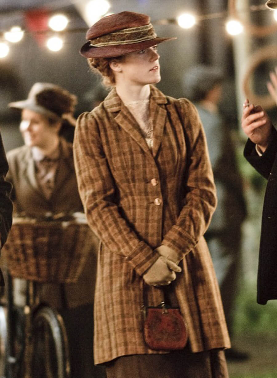 Harpoon Gwen Dawson Inspired Brown Wool Coat - Downton Abbey Style