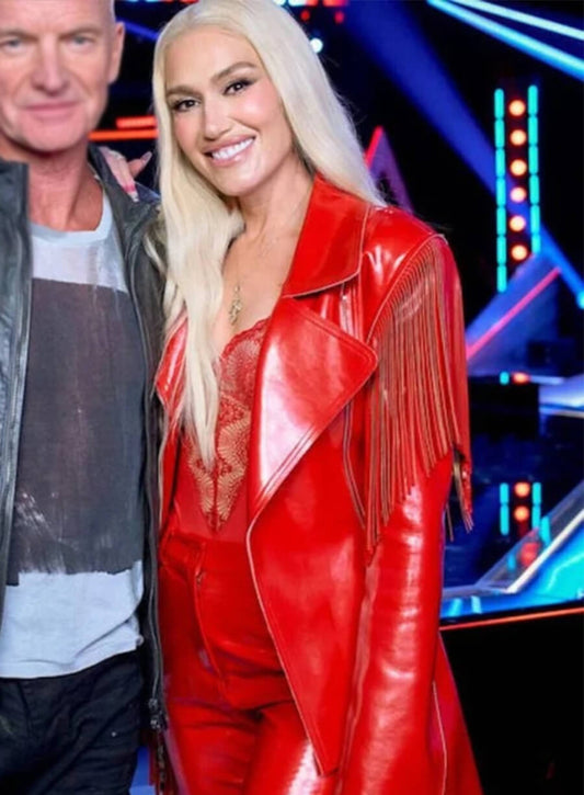 Harpoon Gwen Stefani Inspired Red Leather Jacket - The Voice Style
