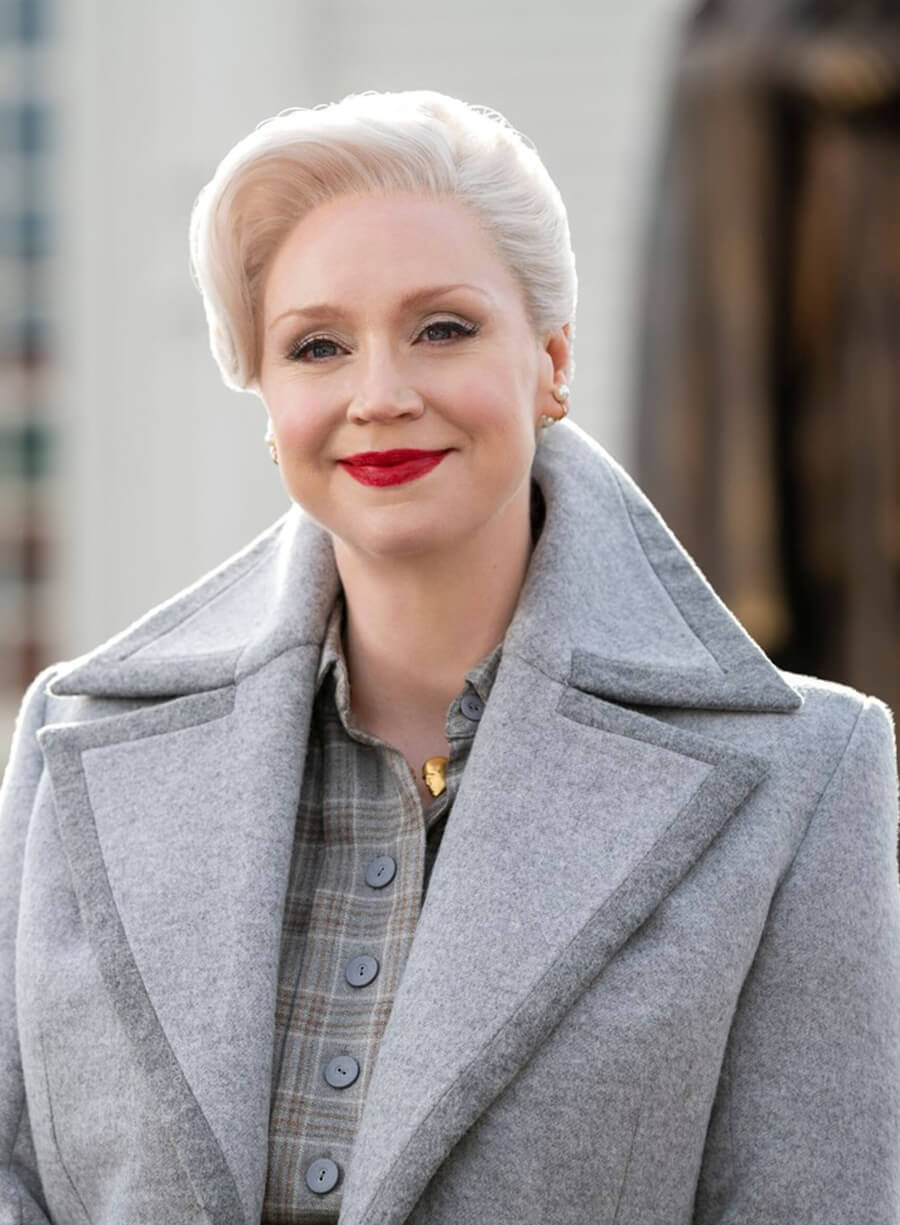 Harpoon Larissa Weems Inspired Grey Wool Fabric Coat - Wednesday Style