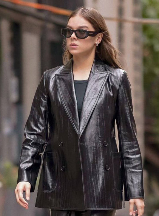 Harpoon Hailee Steinfeld Blazer Inspired Black Leather Jacket