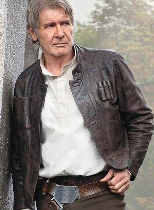 Harpoon Han Solo Inspired Brown Rea Leather Leather Jacket - Star Wars: The Force Awakens Style