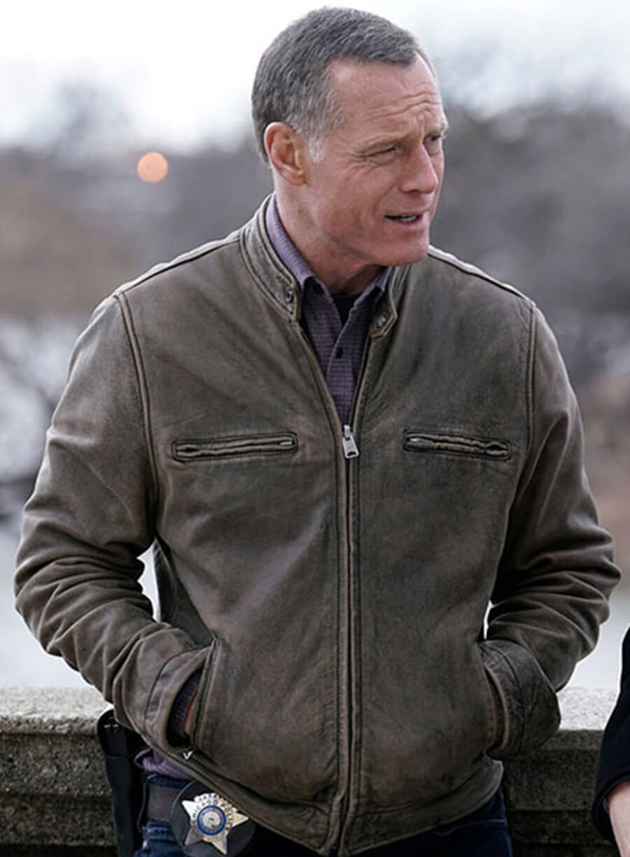 Harpoon Hank Voight Inspired Brown Real Leather Leather Jacket - Chicago P.D. Style