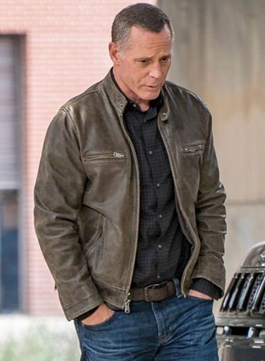 Harpoon Hank Voight Inspired Brown Real Leather Leather Jacket - Chicago P.D. Style